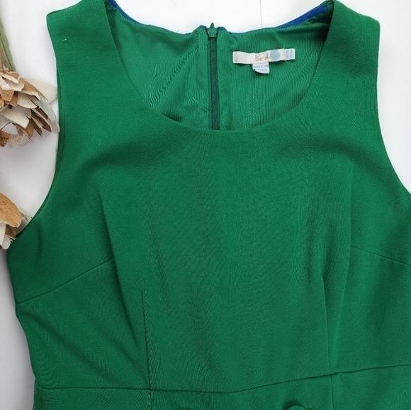 BODEN Green Fit Flare Green Dress sz 6L - Picture 10 of 14